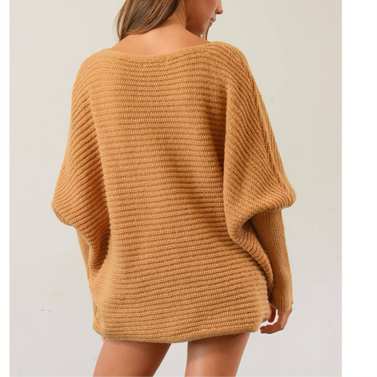 Dolman Bishop Sleeve Sweater (Camel)