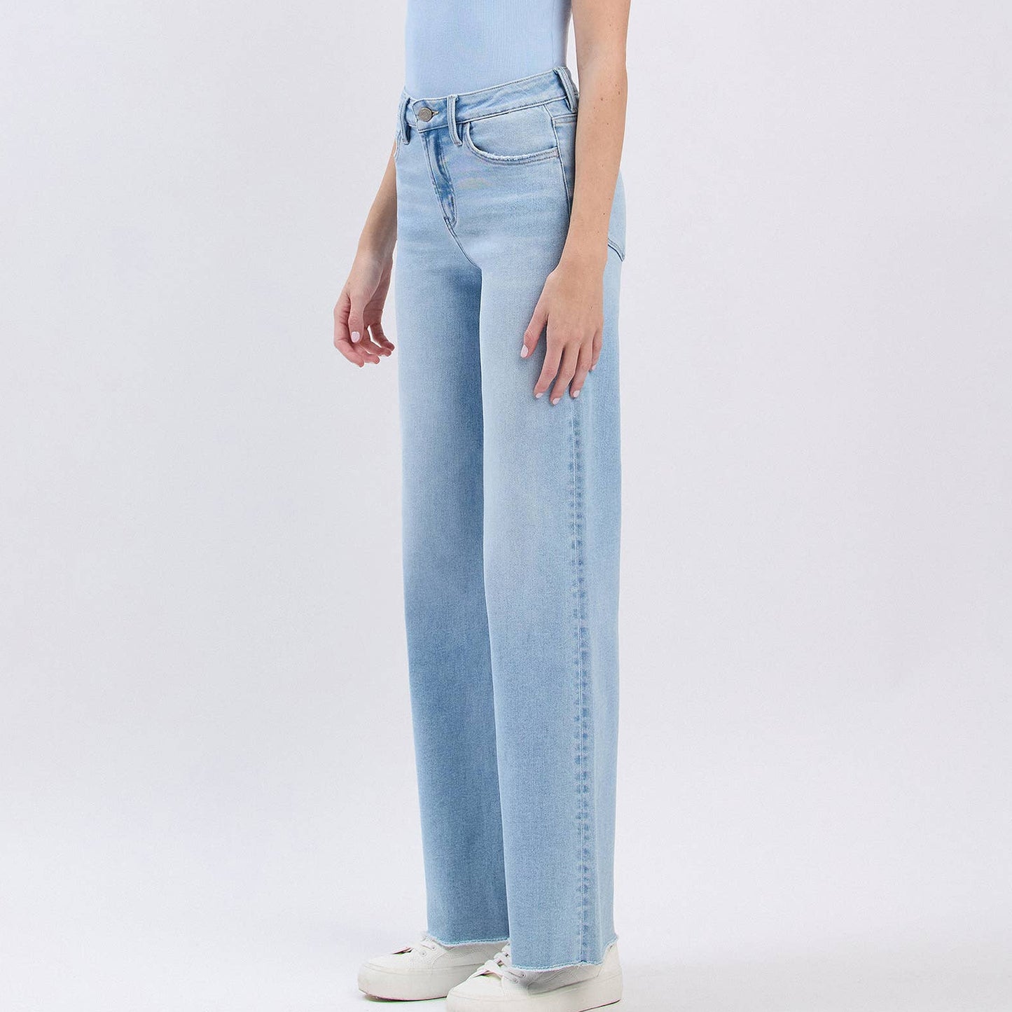 Vervet Wide Leg Raw Hem Jeans