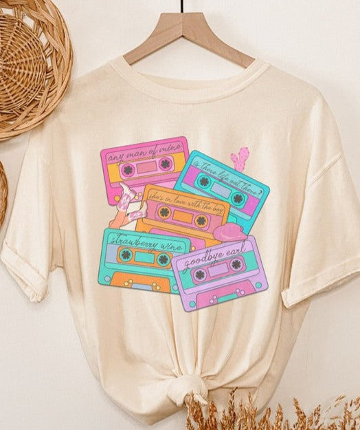 90s Country Tapes Graphic Tee (White)