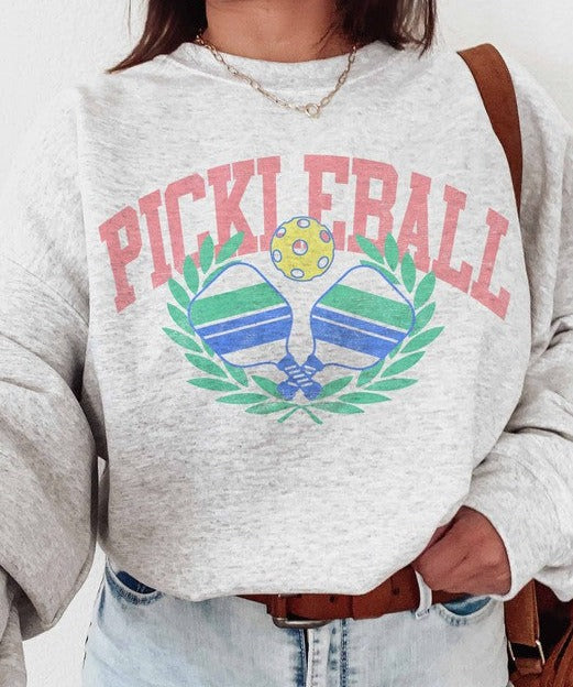 Pickleball Graphic Sweatshirt (Gray)  - SALE
