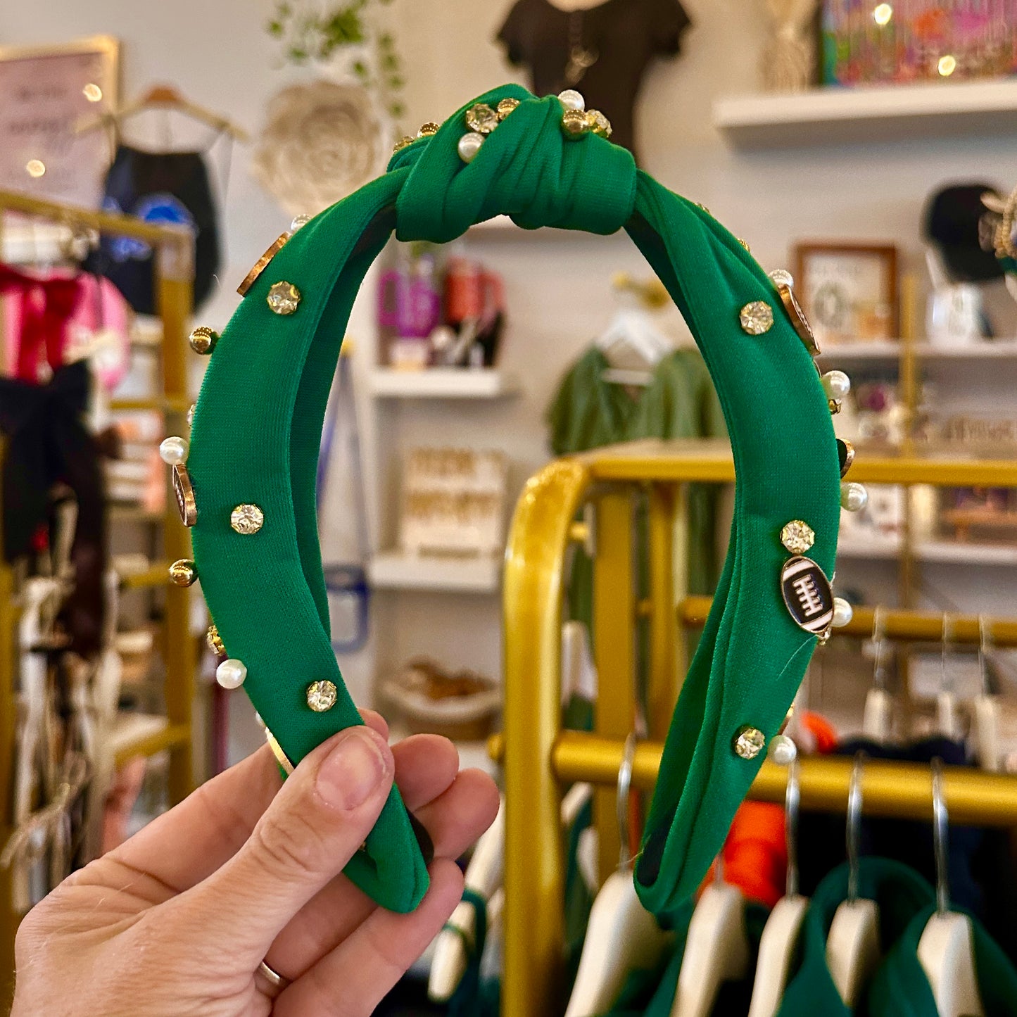 Rhinestone Football Headbands
