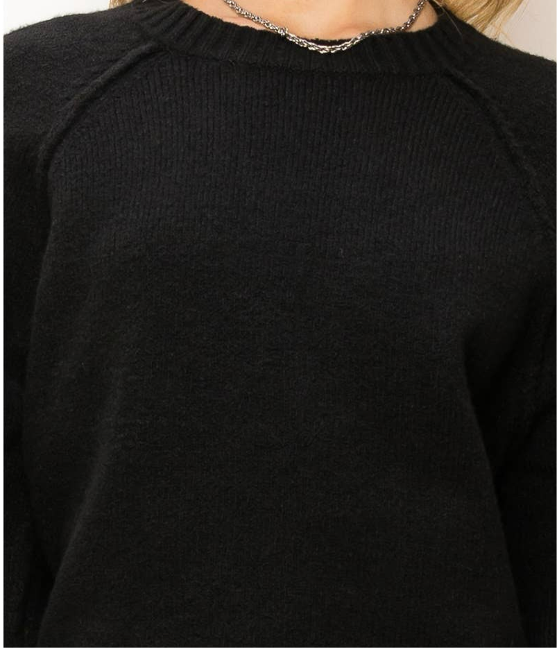 Raglan Sleeve Sweater (Black)