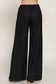 Crinkle Knit Drawstring Pants (Black)