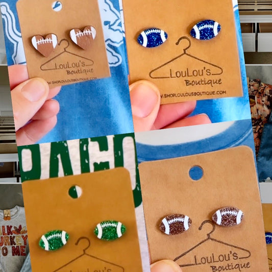 Mini Football Earrings (Multiple colors) - LLB