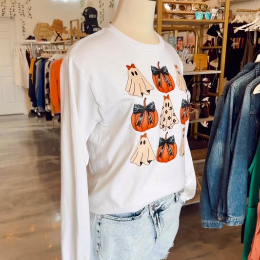 Ghosts and Pumpkins Long Sleeve Top