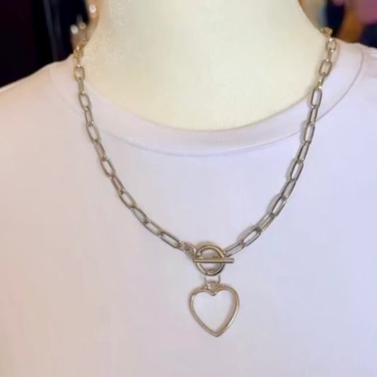 Heart Charm Necklace (Silver)