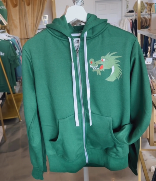 Dragon Zip Up Hoodie (Green)