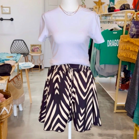 Geometric Paper Bag Shorts