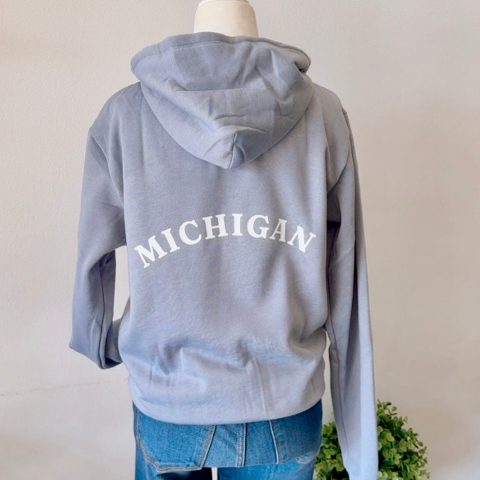 Michigan Zip Up Hoodie (Slate)