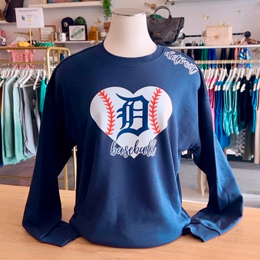 Detroit Baseball Sweatshirt (Navy)
