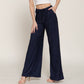 Crinkle Knit Drawstring Pants (Black)