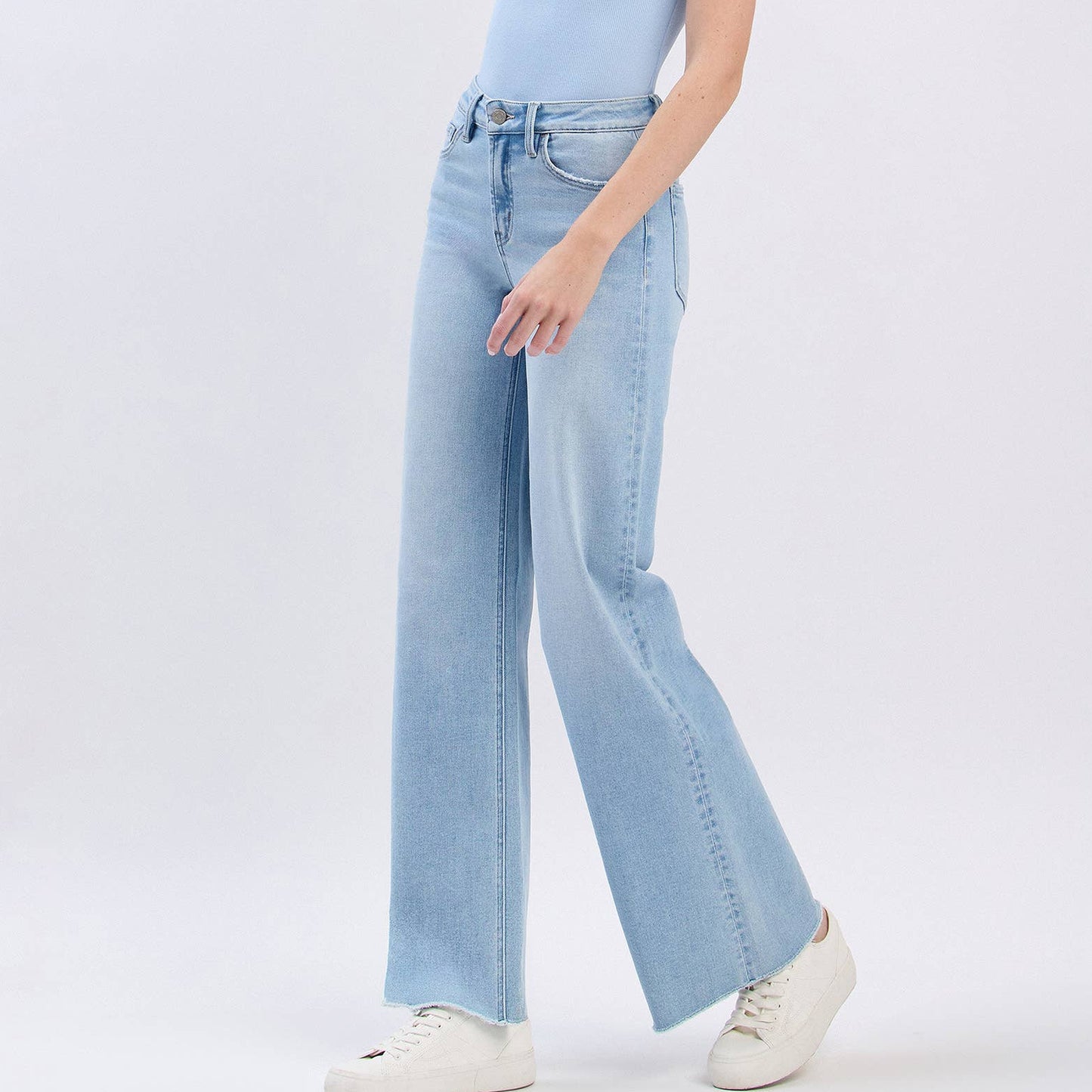 Vervet Wide Leg Raw Hem Jeans