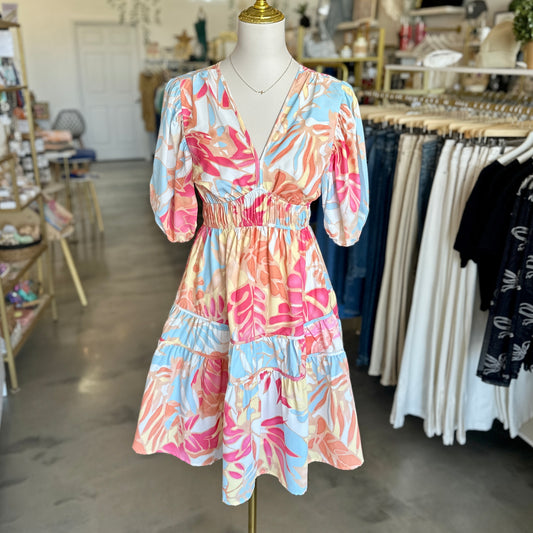 Feeling Floral V Neck Dress
