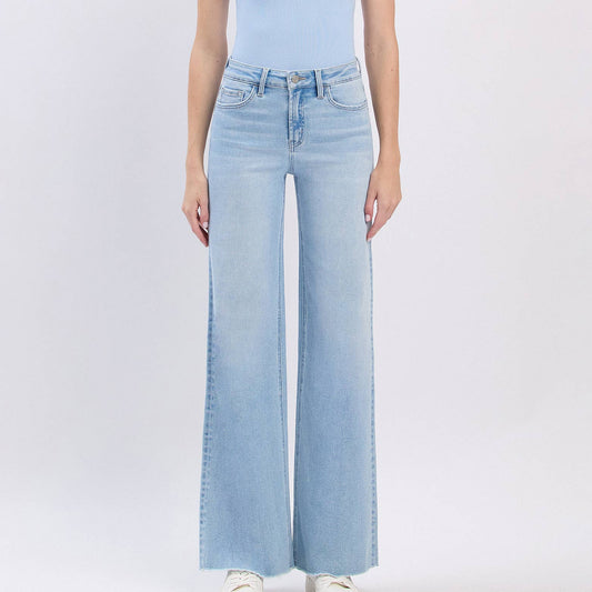 Vervet Wide Leg Raw Hem Jeans