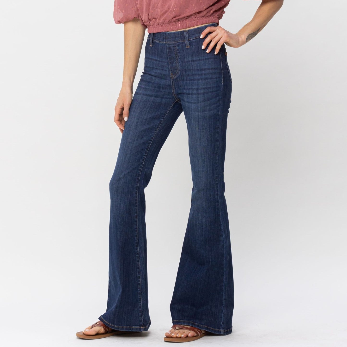 Judy Blue Pull On Flare Jeans