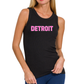 Detroit Ribbed Tank Top (Black/Pink)