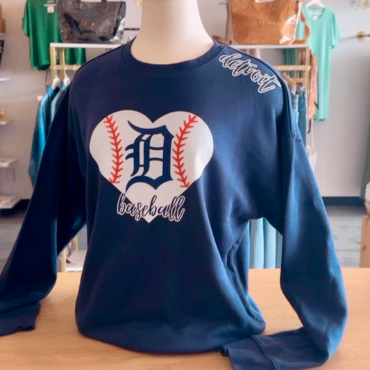 Detroit Baseball Sweatshirt (Navy)