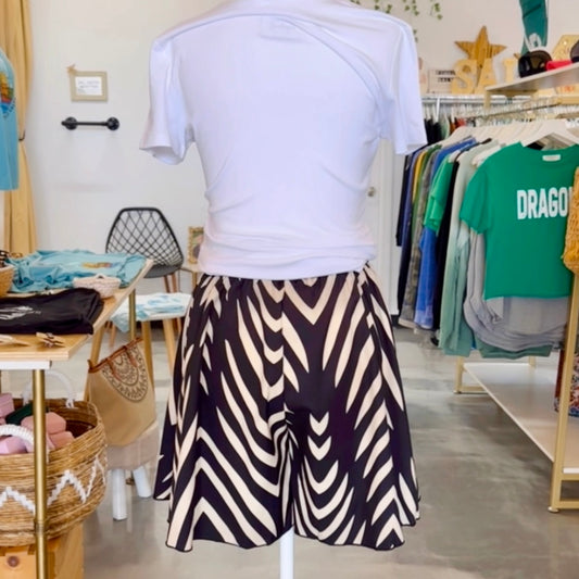 Geometric Paper Bag Shorts