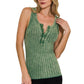 Serena Henley Tank Top (Dark Green)