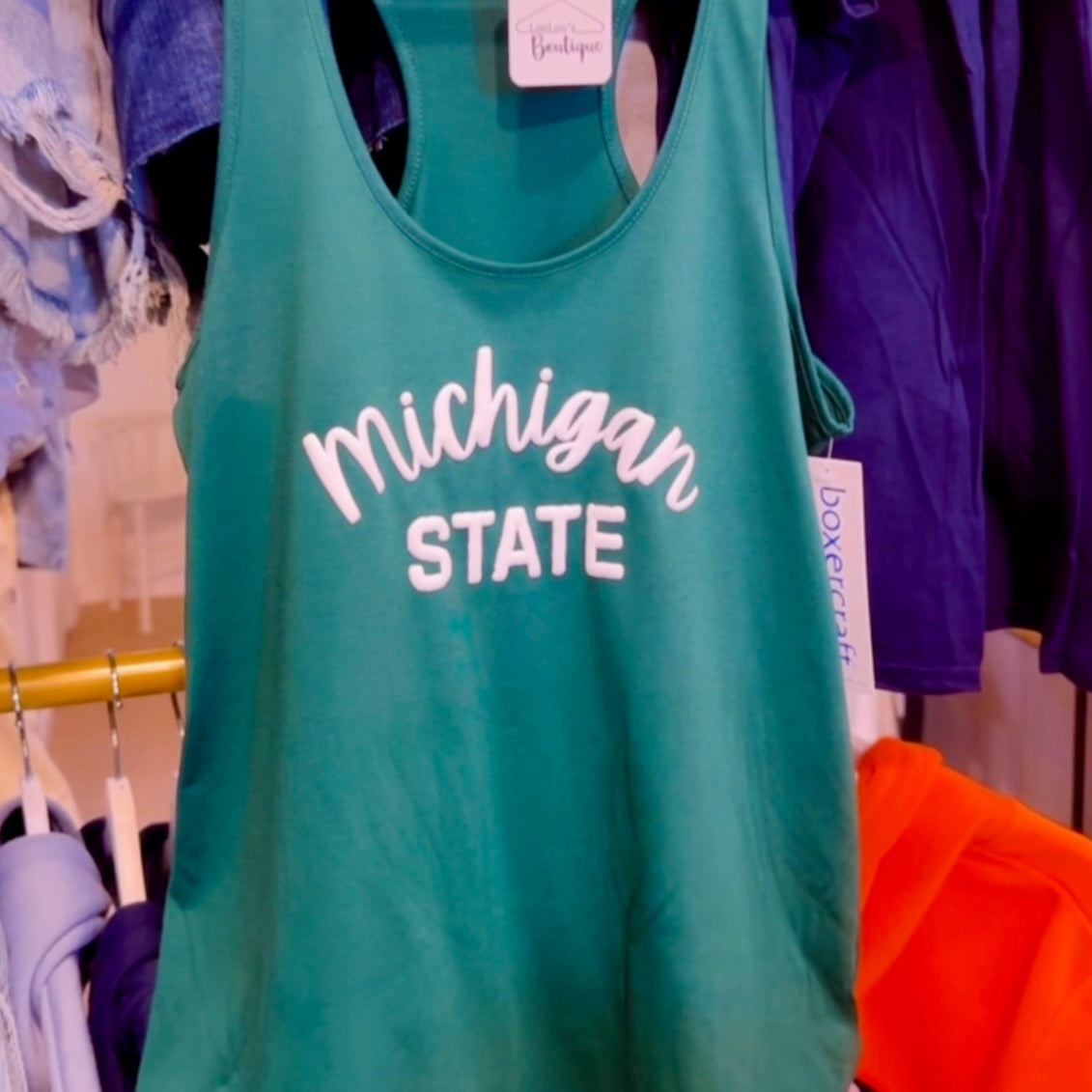 Michigan State Puff Tank Top