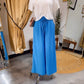 Summer Time Wide Leg Flowing Pants (Blue)