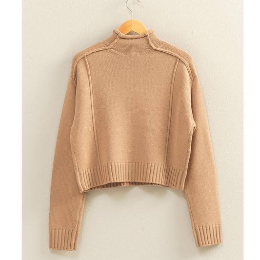 High Roll Neck Sweater (Taupe)