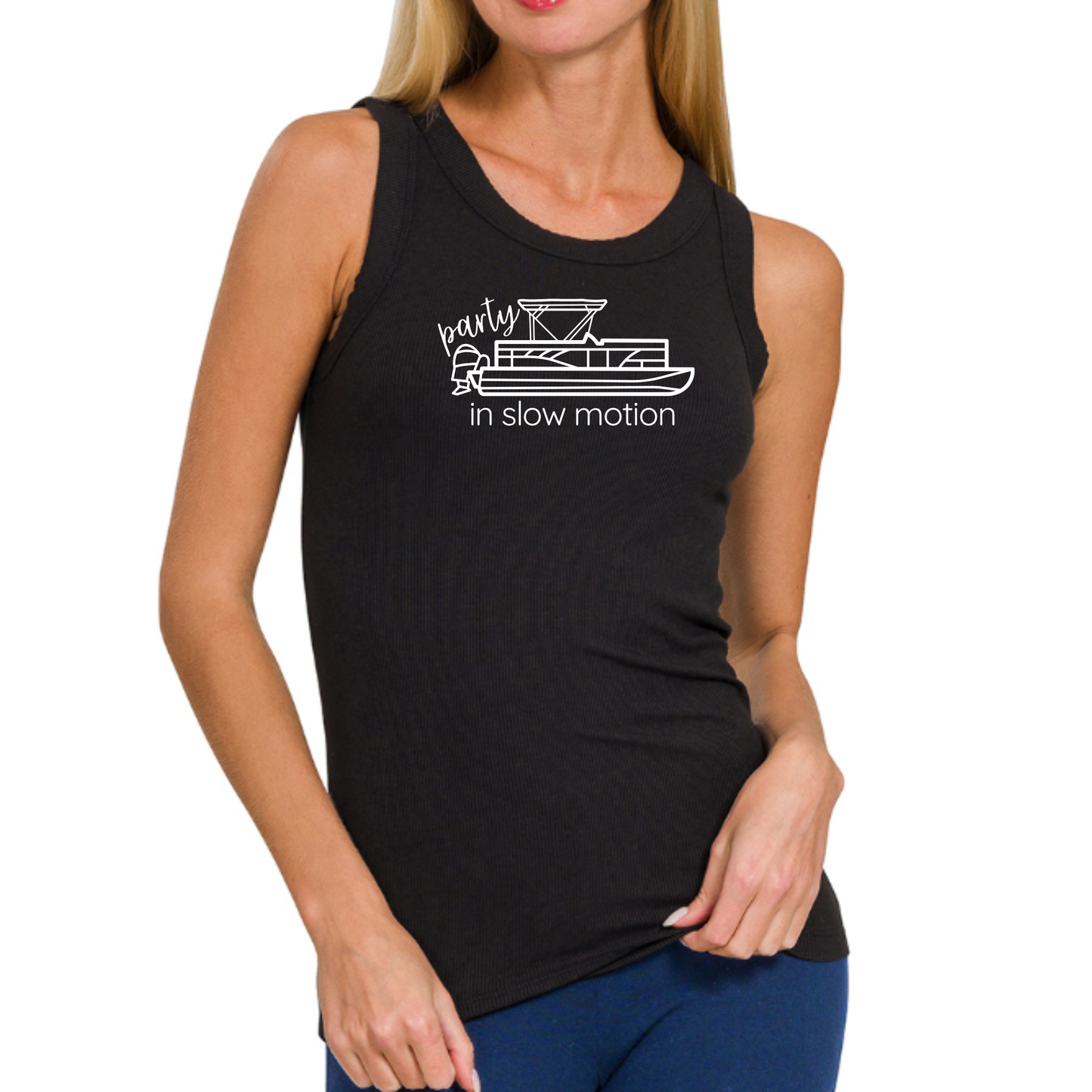 Party In Slow Motion Tank Top (Black)