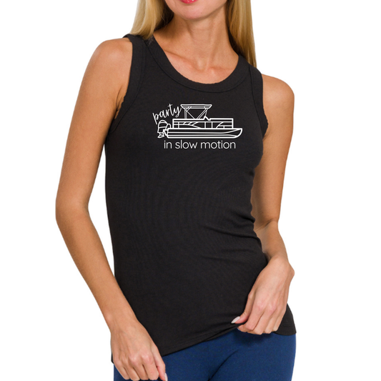 Party In Slow Motion Tank Top (Black)