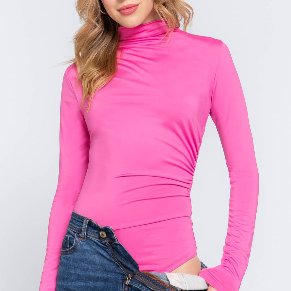 High Neck Shirring Bodysuit