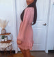 Swiss Dot Shirred Waist Dress (Pink)