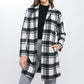 Lapel Collared Long Coat (Black/White)