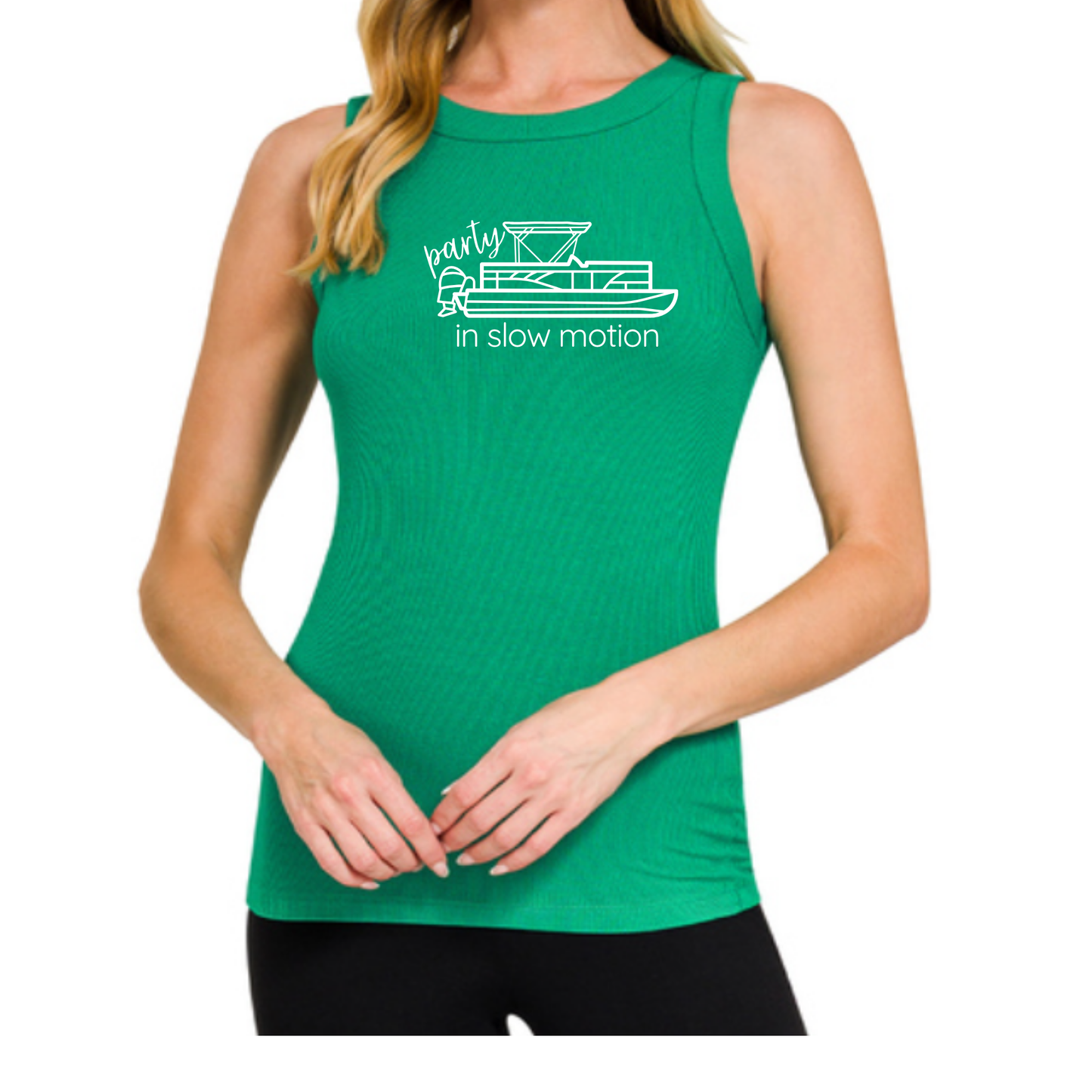 Party In Slow Motion Tank Top (Green)