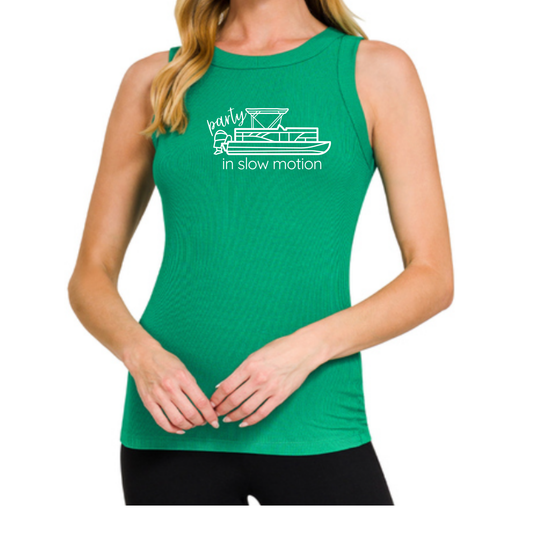 Party In Slow Motion Tank Top (Green)
