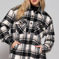 Sawyer Plaid Button Down Shacket (Black/White)
