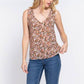 Sleeveless Double V-neck Floral Top