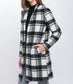 Lapel Collared Long Coat (Black/White)