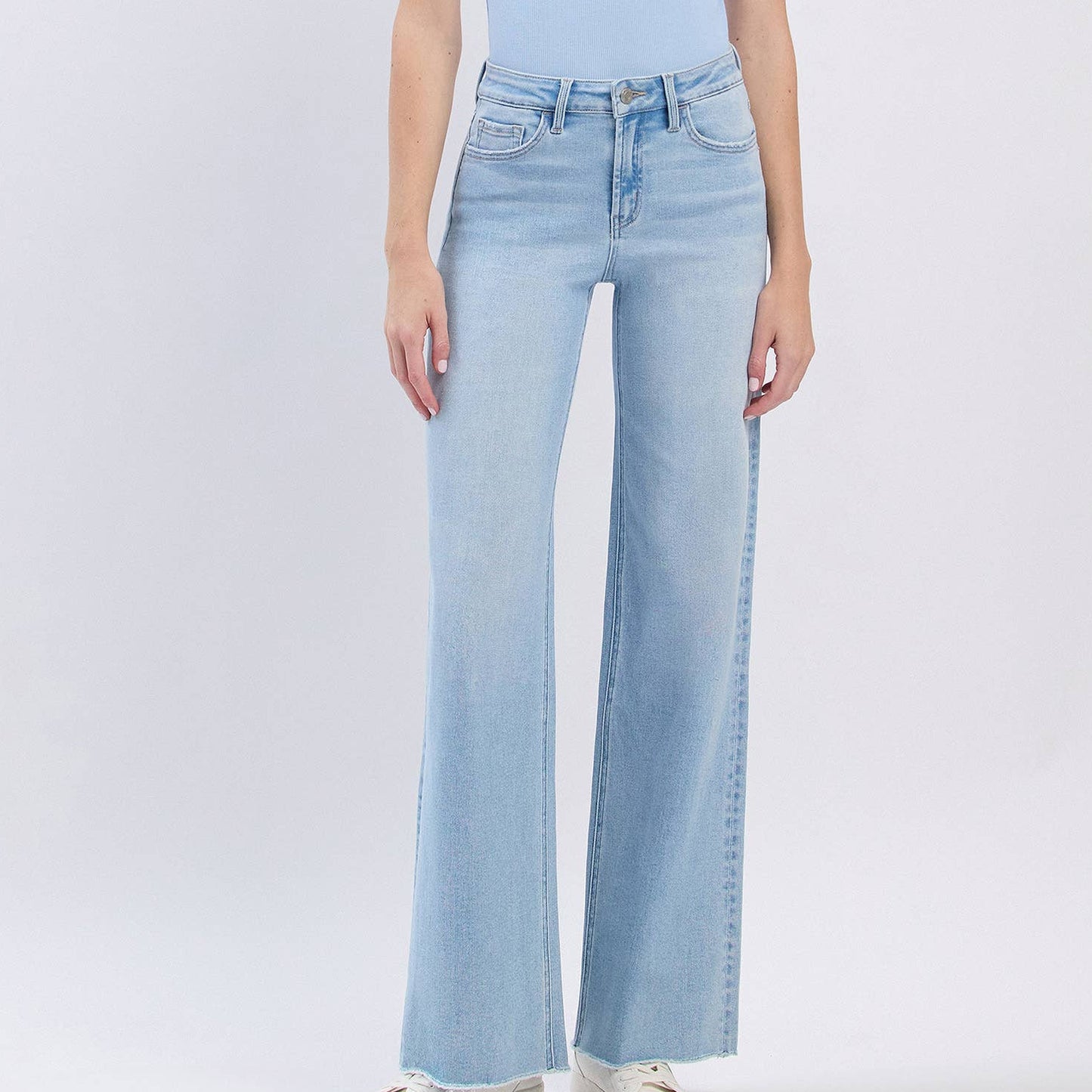 Vervet Wide Leg Raw Hem Jeans
