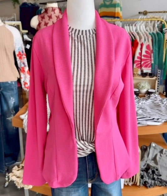 Taylor Open Front Blazer (Pink)