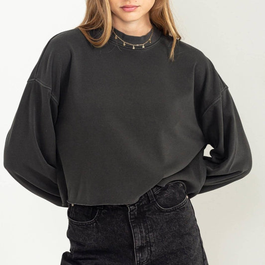 Mock Neck Sweatshirt (Black)