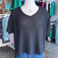 Waffle Knit Short Sleeve Shirt (Black)