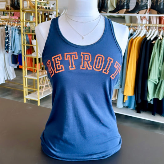 Detroit Graphic Tank Top (Blue/ Orange)
