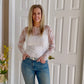 Samantha Sheer White Lace Top