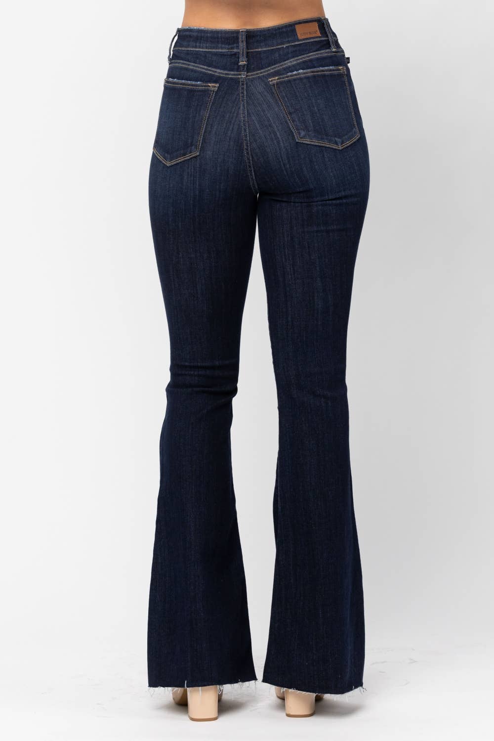 Judy Blue Dark Raw Hem Flare Jeans
