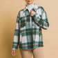 Green Plaid Flap Pocket Shacket