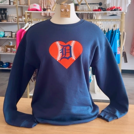 Detroit Baseball Sweatshirt (Navy)