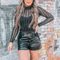 Star Mesh Long Sleeve Bodysuit