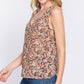 Sleeveless Double V-neck Floral Top