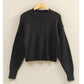 Mock Neck Front Seam Sweater (Black)