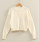 Mock Neck Front Seam Sweater (Cream)