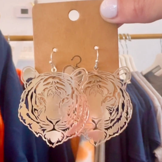 Tiger Earrings (Silver)